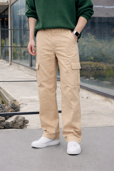 hacker Erkek Yüksek Bel Premium Taş Kargo Baggy Pantolon