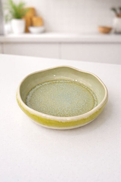 Bev Kitchen El Mini Yapımı Porselen Asimetrik 14 Cm Salata Kasesi