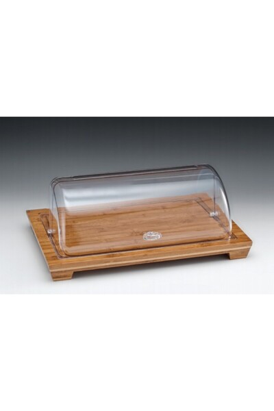 Zicco حامل عرض تقديمي مع صينية خشبية وغطاء قابل للطي