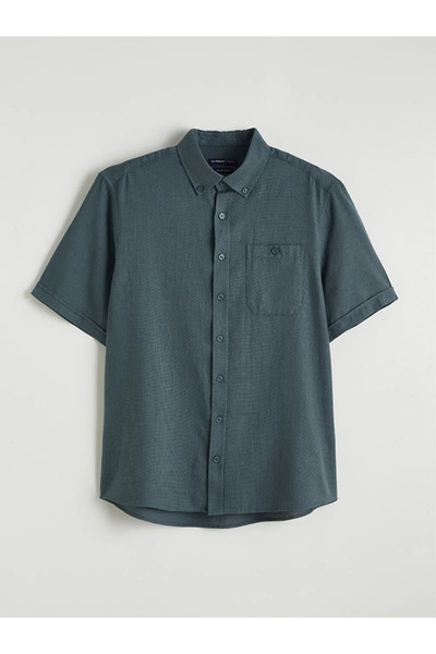 LC Waikiki Green Regular Fit Poplin Men's Shirt