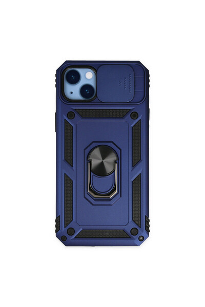 cepmoda حافظة آيفون "14 بلس" مزدوجة الطبقات - مع حلقة وحامل وكاميرا منزلقة [أ...