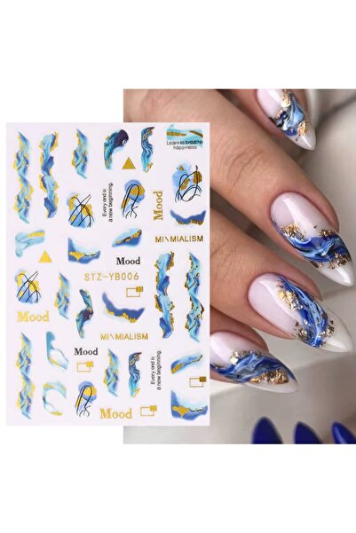 delis Marquise nail stickers, STICKER81, Blue