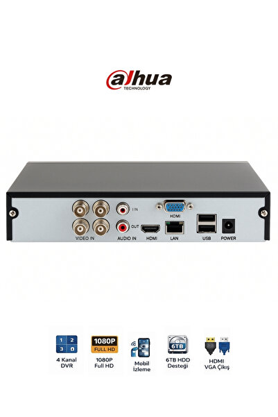 DAHUA XVR1B04 I T 4 Kanal Kamera Kayıt Cihazı Güvenlik DVR