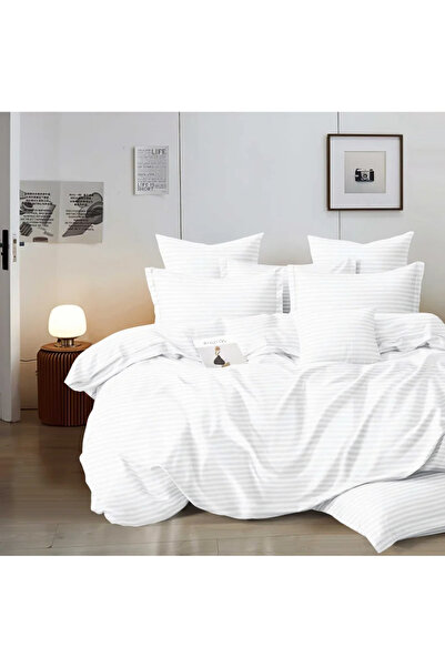 Sonia-home Damask Duvet Cover Set , 100% Cotton, 6 pieces, Solid Color, Stret...