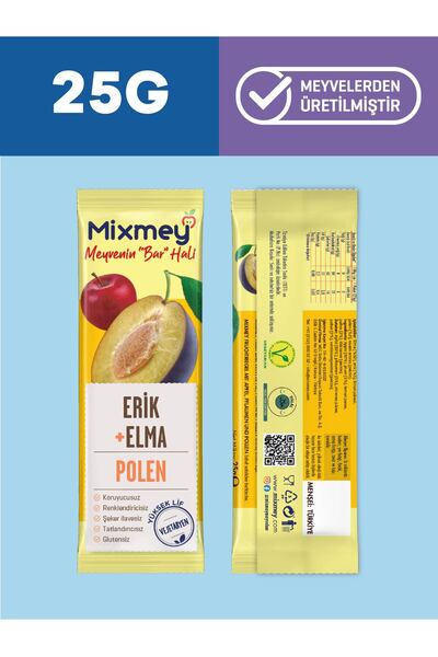 mixmey Polen & Propolis Karışık Meyve Paketi | Sağlıklı Atıştırmalıklar – (25GR x 50 ADET)