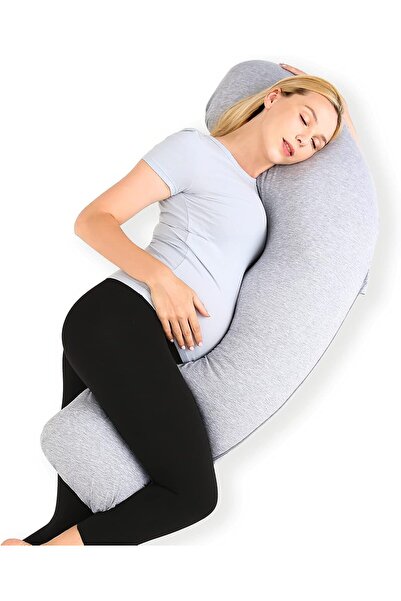 Momcozy Pregnancy Pillows for Body Support, J Shaped Maternity Pillow with Re...