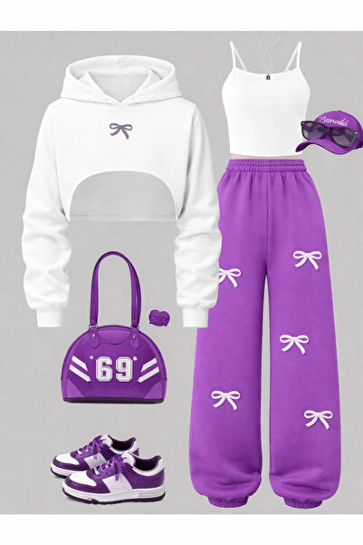 Machetta Set de iarnă pentru copii, cu glugă piese, cu mâneci lungi - Crop cu...