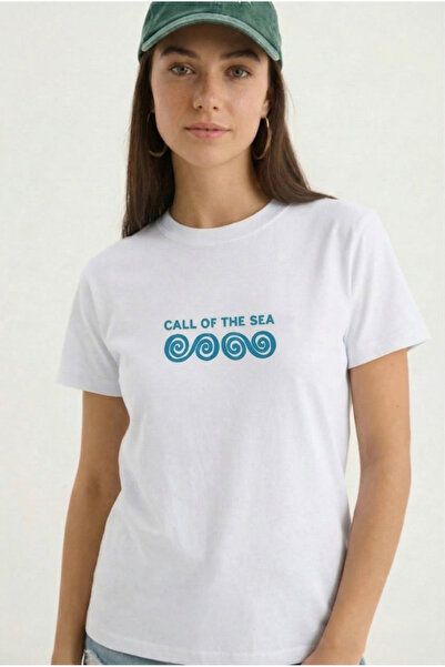 BUWOM Women's Call of the Sea Printed Crew Neck T-Shirt