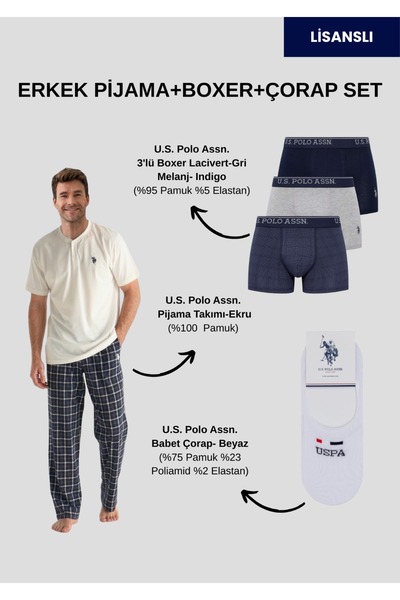 U.S. Polo Assn. Men'S, Licensed, Uspa, Exclusive, 100% Cotton , Pajamas+Boxer...