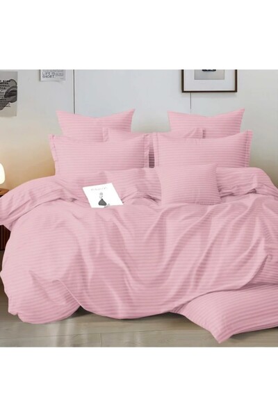 Sonia-home Damask Duvet Cover Set , 100% Cotton, 6 pieces, Solid Color, Stret...