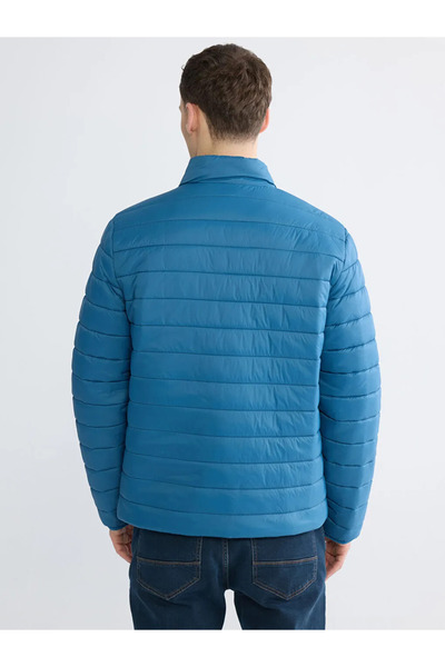 LC Waikiki Ανδρικό πουπουλένιο παλτό Blue Standard Mold ψηλός λαιμός