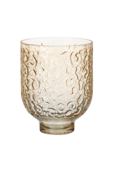 Parlane Glass vase with embossed decoration, amber beige, 22.5 cm