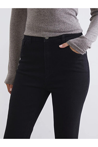 LC Waikiki Γυναικείο τζιν παντελόνι Black Mars Flare