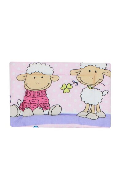 PRICHINDEL Slim Pillow, Cotton, Little Sheep, Purple, 37 x 28 cm