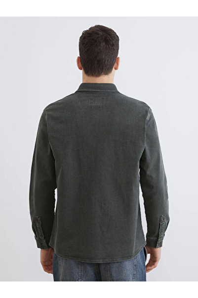 LC Waikiki Ανδρικό τζιν πουκάμισο χακί άνετο και άνετο