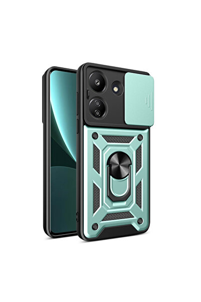 cepmoda حافظة REDMI 13C / POCO C65 ذات الطبقة المزدوجة - مع حلقة، وحامل، وغطا...