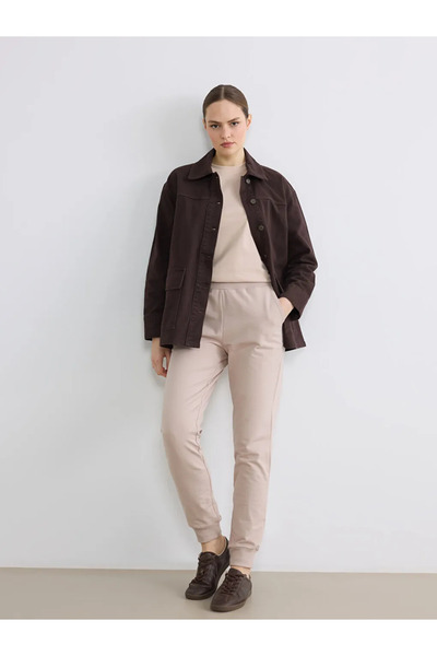 LC Waikiki Beige Women's Jogger Sweatpants with Elastic Waist