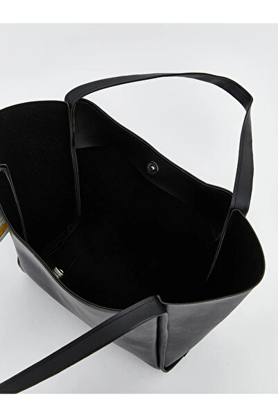 LC Waikiki Γυναικεία τσάντα ώμου Black Leather Look