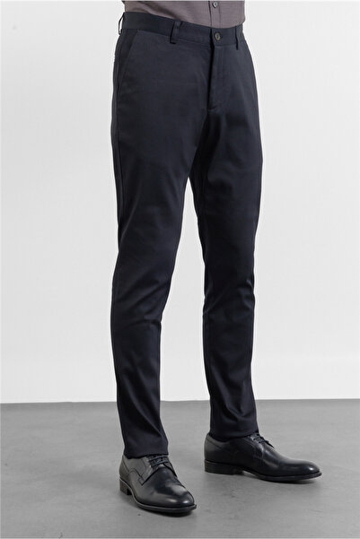 İmza Black Side Pocket Straight Leg Dobby Slim Fit Cotton Pack Chino Trousers...