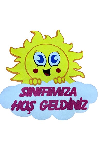 Pufypompom Anaokulu Kapı Süsü Keçe – Sınıfımıza Hoş Geldiniz Pano