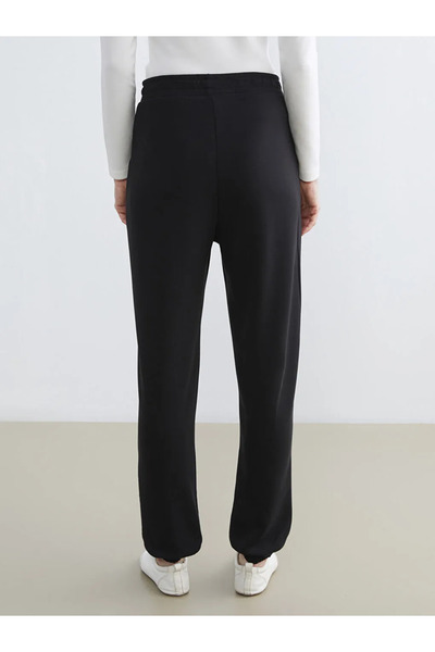 LC Waikiki Черни дамски панталони с еластична талия и мека материя