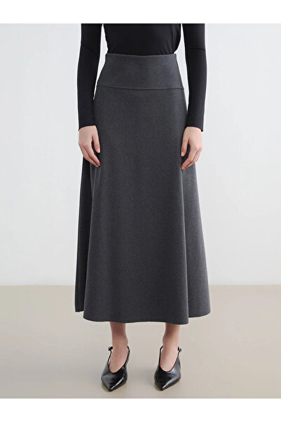 LC Waikiki Beige Elastic Waist Flared Skirt