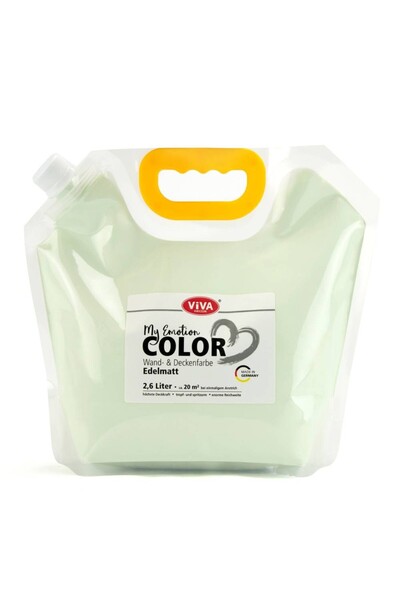 Viva Decor Vopsea lavabil premium pentru pereți și tavan, 2,6 litri, Alb-verzui