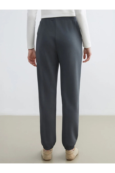 LC Waikiki Anthracite soft touch women's tracksuit bottoms with elastic waist