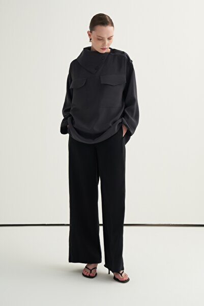 EBU Prive Γυναικεία μπλούζα με κουμπιά, καπνιστή