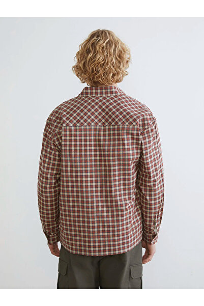 LC Waikiki Brown Regular Fit Plaid Men's Shirt