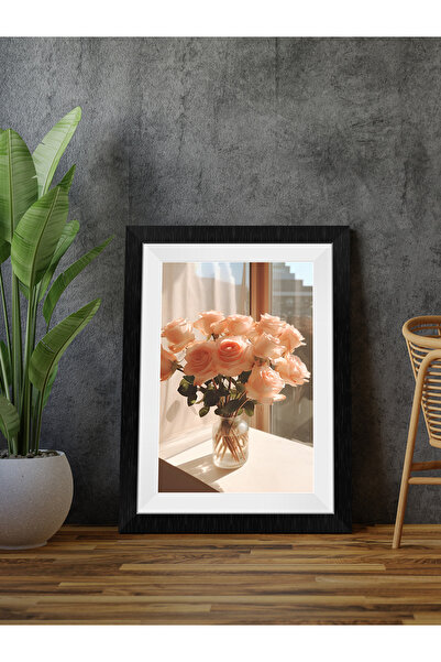 Evinemoda Pink Roses in a Vase