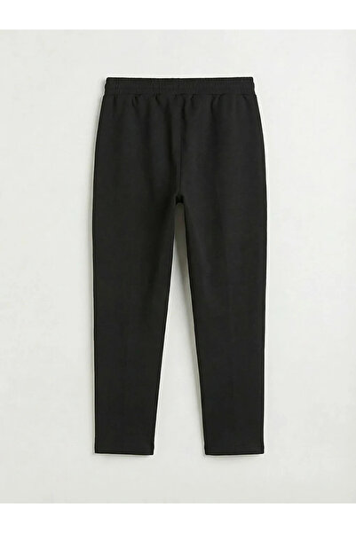 LC Waikiki Μαύρο ανδρικό παντελόνι φόρμας με ελαστική μέση