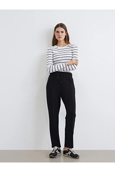 LC Waikiki Черни еластични панталони за дамски спортен екип с мека материя