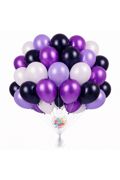 Joyane Kuromi Concept Purple Navy Blue Balloon Set 24-Piece Lilac White Birth...