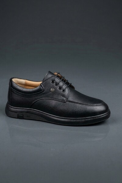 MUGGO حذاء DASH جلد أصلي كلاسيكي كاجوال للرجال ذو نعل سميك وأربطة