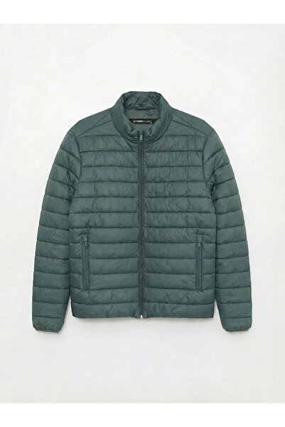 LC Waikiki Green Standard Fit Stand Collar Men's Puffer Jacket