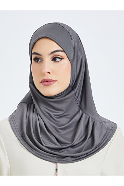 Amirah By Styli حجاب رمادي جاهز للارتداء