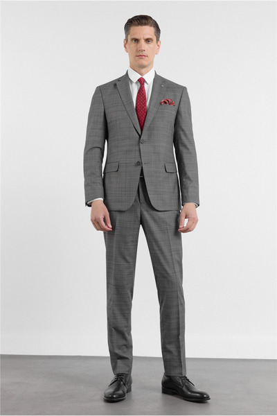 İmza Smoked Mono Collar Stretchy 6 Drop Slim Fit Classic Suit 1001255160