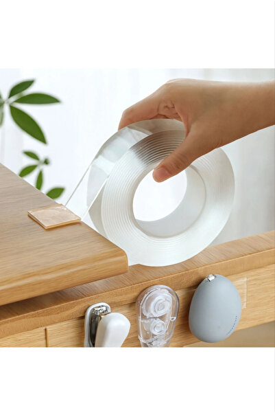 ATABY Διπλής όψης διαφανής ταινία νανο σιλικόνης 18 mm 1 mt Ισχυρή κολλητική ...