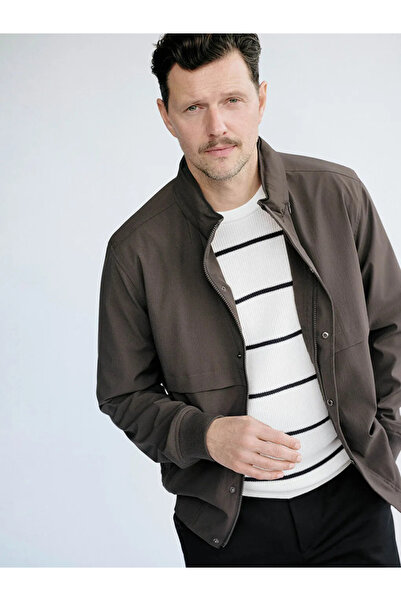 LC Waikiki Ανδρικό παλτό με κουκούλα χακί Standard Fit