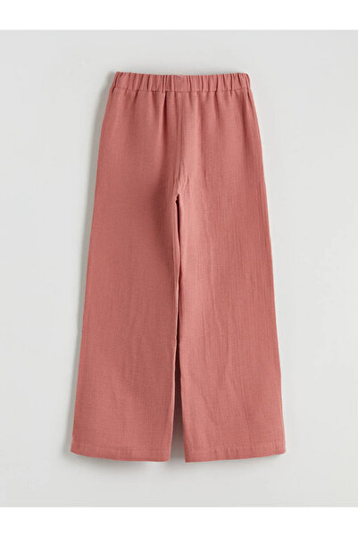 LC Waikiki Cămașă și pantaloni din muselină roz basic pentru fete