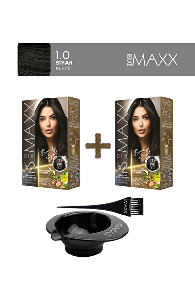 MAXX DELUXE 2'li Paket Beauty Expert Set Boya 1.0 Siyah, Boya Tası ve Fırça H...
