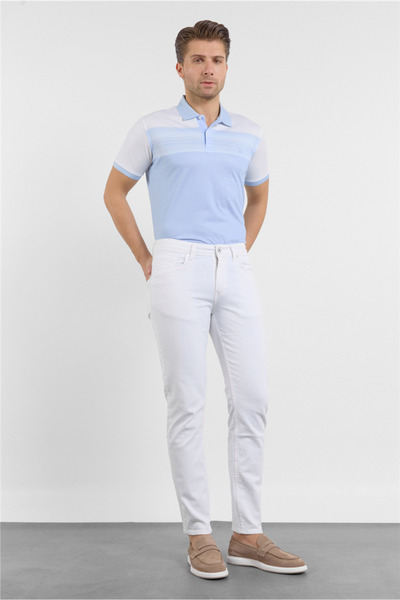 İmza White 5-Pocket Straight Leg Pants Gabardine Slim Fit Cotton 1003260318