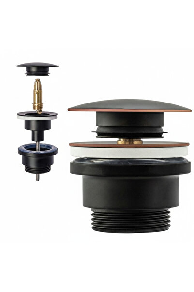 Magdeal Ventil Click-Clack Lavoar Universal Negru Mat Pentru Lavoar