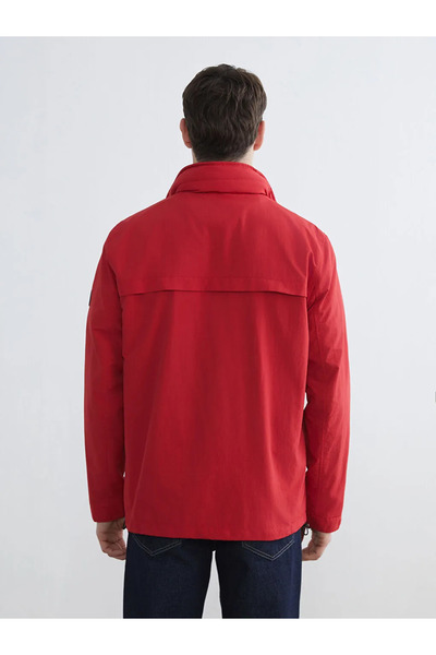 LC Waikiki Red Standard Mold Hooded Men's Raincoat