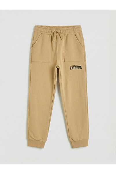 LC Waikiki Μπεζ ελαστικό στη μέση Ανδρικό παντελόνι Jogger για αγόρια 2 τεμαχίων