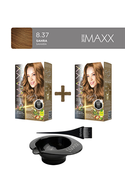 MAXX DELUXE 2'li Beauty Expert Set Boya 8.37 Sahra, Boya Tası ve Fırça Hediye!