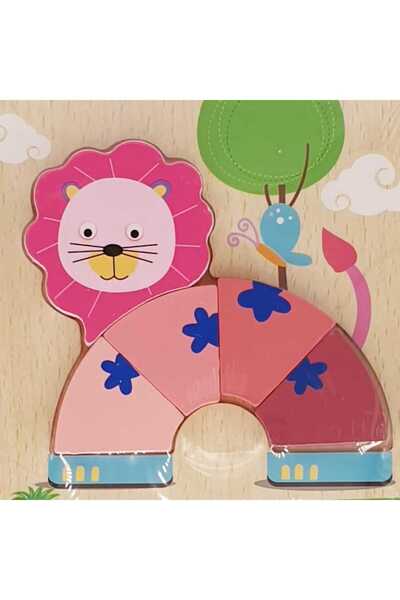 decotoys Puzzle lemn 3D leu roz