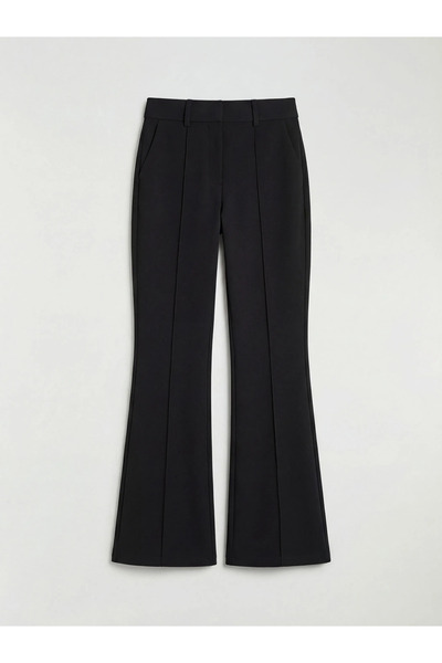 LC Waikiki Μαύρο ψηλόμεσο γυναικείο παντελόνι ισπανικού τύπου