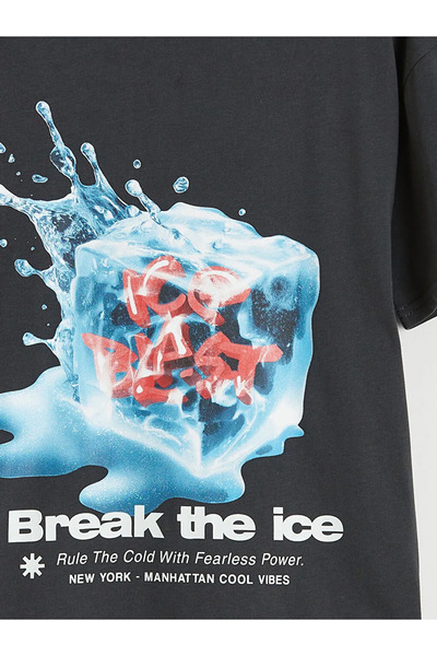 LC Waikiki Μπλουζάκι για αγόρια Anthracite New York με τύπωμα